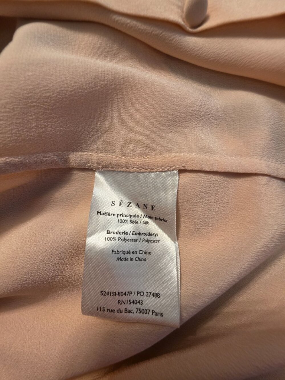 Sézane Pierre Shirt – Coral orange with multicolor floral print FR 34 / US 2 - Picture 7 of 8